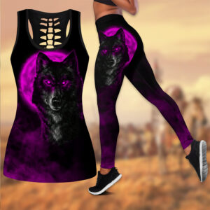 Wolf Hollow Out Tank Top And Leggings TB11C