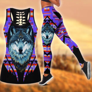 Wolf Hollow Out Tank Top And Leggings TN33C