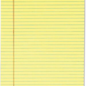 TOPS The Legal Pad Writing Pads, 8-1/2" x 14", Canary Paper, Legal Rule, 50 Sheets, 12 Pack (7572)