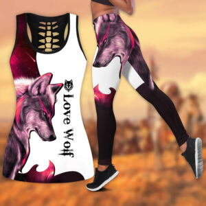 Wolf Hollow Out Tank Top And Leggings TH11C