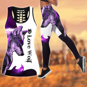 Wolf Hollow Out Tank Top And Leggings TH22C
