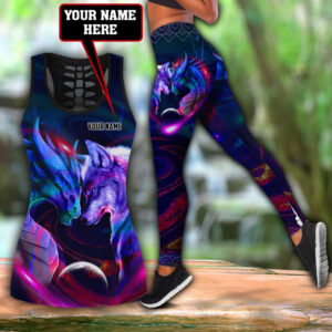 Wolf Hollow Out Tank Top And Leggings TN22C