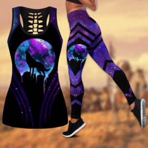 Wolf Hollow Out Tank Top And Leggings LT22C