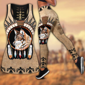 Wolf Hollow Out Tank Top And Leggings VT11C