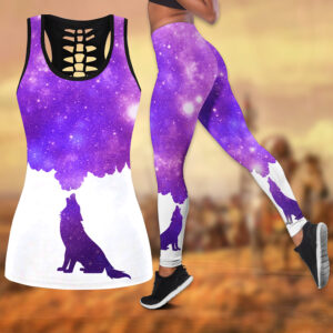 Wolf Hollow Out Tank Top And Leggings LT11C