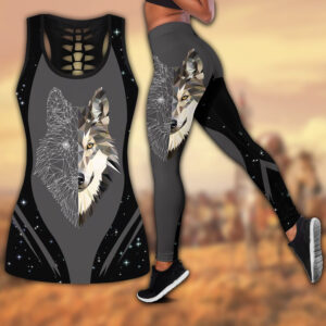 Wolf Hollow Out Tank Top And Leggings VT22C