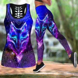 Wolf Hollow Out Tank Top And Leggings TL22C