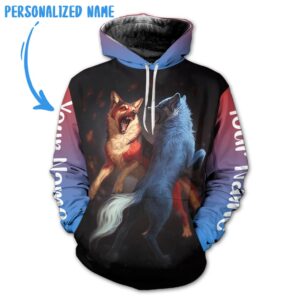Personalized Name Wolf 3D All Over Printed Clothes TD400