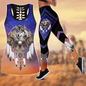Wolf Hollow Out Tank Top And Leggings PV4
